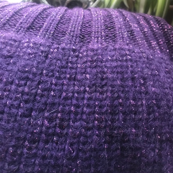 Nanette Leopore Purple Lurex Cropped Sweater EUC - Picture 4 of 8